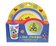 FUN HOUSE 005802 TROTRO Ensemble repas composÃ© dune assiette, dun bol et dun verre pour enfant