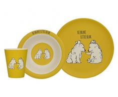 Creative Tops Wild Les Petits explorateurs pour Enfant Pressée Ensemble de Vaisselle (3 Pièces), Bambou, Jaune, 21 x 7 x 18 cm