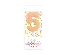 Scrapcooking 0555 Mini Bougie 5 Anniversaire Orange en Paraffine H 3,5 cm