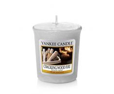 YANKEE CANDLE Bougie parfumÃ©e en Cire Crackling Wood Fire, 4,6 x 4,8 x 1 cm