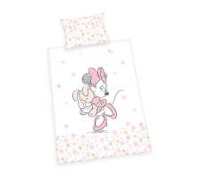Herding Disney Minnie Mouse Parure de Lit Réversible pour Enfants, Housse de Couette 100x135 cm, Taie dOreiller 40x60 cm, Coton/Renforcé