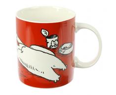 Puckator MUG277 Mug en Porcelaine Tendre Simons Cat Rouge, Blanc, Noir, 12 x 8,5 x 9,5 cm