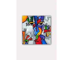 Bonamaison Horloge Murale en MDF, Multicolore, 30 x 30 cm