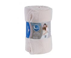 Bleu Câlin Couverture Polaire Microfibre Beige Clair 220x240 cm COM8B