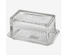 Better & Best Rctg Beurrier rectangulaire en verre Motif rayures 16,5 x 10 x 8,5 cm