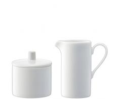 LSA International Bol à Manger, Verre, Blanc, Creamer 0.25L & Sugar Bowl Ã9cm Set
