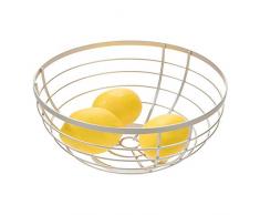iDesign AUSTIN Corbeille de Fruits au Design Ouvert, Panier de Fruits Rond en MÃ©tal, Argent Mat