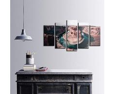 Bonamaison DÃ©coration Murale Ensemble de 5 Impression sur Toile, Dimensions: 100 x 60 Cm - ConÃ§u et fabriquÃ© en Turquie