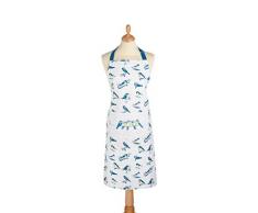 Tablier de Cuisine KitchenCraft 100% Coton avec Sangles rÃ©glables, Blanc/Bleu, Taille Unique, Blanc/Bleu, Taille Unique