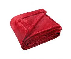 Linder 5074 Couverture extra douce Polyester Rouge 180 x 220 cm