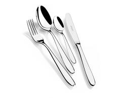 Monix London - MÃ©nagÃ¨re 75 piÃ¨ces Couverts en Acier Inoxydable 18/10 avec Ã©crin Noyer.