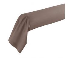 Douceur dIntérieur Traversin + Point Bourdon - Noisette 100% Coton 185 x 85 cm