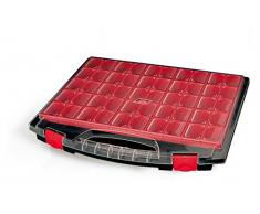 Tayg boîte de rangement 50 430/25/430 x 55 x 370 mm, 25 embouts solides, noir, rouge, transparent, 031007