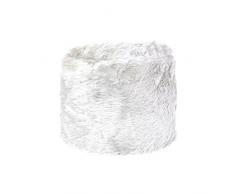 Zons Pouf Fausse Fourrure D48x34cm Blanc
