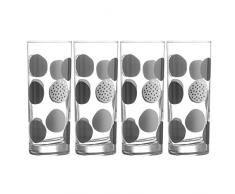 Ravenhead Lot de 4Â Monochrome Pois 34Â cl Verre rÃ©sistant Ã boire gobelets, Transparent
