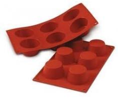 silikomart 26.102.00.0065 Moule en Silicone Forme Muffin Moyen, Rouge Brique, 33 x 17,6 x 1,7 cm