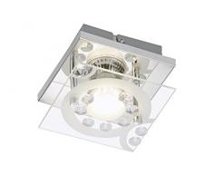 Briloner Leuchten 3585-018 plafonnier, Spots, Lampe Salon denfant ou Chambre a Coucher, Applique LED,carré, Métal, GU10, 3 W, Chrome, 12 x 12 x 9 cm