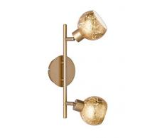 WOFI 7371.02.15.7000 Spot pour plafond, Verre, G9, 56 W, Goldfarbig, 32.5 x 11 x 19.5 cm