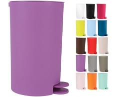 MSV 141779 Poubelle à pédale Osaki 3l Violet, Acier Inoxydable, Pourpre, 30 x 20 x 15 cm