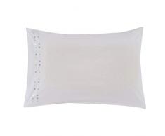 Essix - Taie doreiller Venezia Percale de Coton Blanc 50 x 75 cm