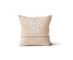 Soleil docre Esprit de Famille Coussin décoratif, Coton, Ecru, 40 x 40 cm