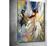 Bonamaison Peinture sur toile, multicolore, 70 x 100 cm - Conçu et fabriqué en Turquie