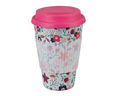 Cambridge CM04436 Poppy Flowers Reusable Sippy Mug with Silicone Lid and Sleeve