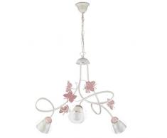 ONLI 4924/3 Lustre, MÃ©tal, Blanc/Rose