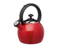 KitchenCraft LeXpress Bouilloire sifflante en Ã©mail rÃ©sistant Ã induction Rouge 1,3 l
