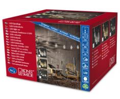 Konstsmide 4128-900 Guirlande de 8 Lampes Tempête + 8 LED Blanc Chaud + Câble Transparent Vert 24 V