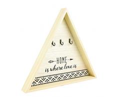 THE HOME DECO FACTORY HD4555 Tableau Ã ClÃ©s, Bois, Beige-Noir, 35 x 4 x 30 cm