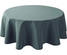Le linge de Jules Nappe Anti-Taches Uni Gris - Taille : Ronde diamètre 160 cm