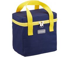 Kitchen Craft Petit Déjeuner Sac Isotherme, 4.9 l (1 Gal) â Bleu Marine/Jaune, Tissu, Multicolore, 14 x 20 x 20 cm