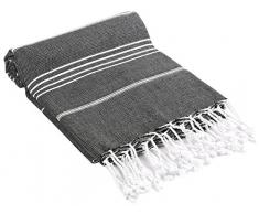 Cacala Serviettes de Bain Pure Série Turkish, Coton, Noir, 95 x 175 x 0.5 cm