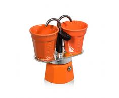Bialetti 0006191 Set Mini Express 2 Tasses + 2 Bicchierini Orange Aluminium 22 x 8 x 21,5 cm