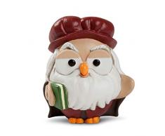 Studio Egan ML18GU/2LV Figurine Leonardo de Goofi hiboux, céramique, Mutlicolore, 8 x 8 x 10 cm