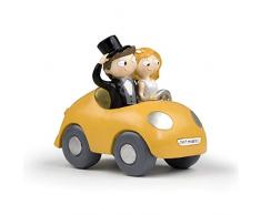 Mopec Y756 Figurine pour gâteau, Couple de mariés en Voiture, 16 cm