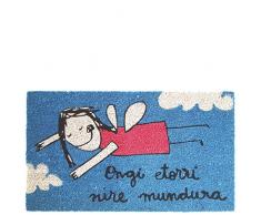 laroom Paillasson en Fibre de Coco et PVC Base, Bleu