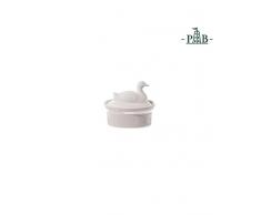 la Porcellana Terrine Cocotte Canard Couvercle, Blanc, 10Â x 7Â cm