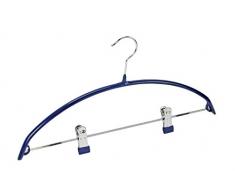 Wenko 10352111100 Cintre Universel Compact Cintre pour VÃªtements, Clips, Crochet Rotatif, avec RevÃªtement AntidÃ©rapant, MÃ©tal, Plastique, 40 cm, Bleu FoncÃ© Dimensions 42,5 x 22 x 2,5 cm