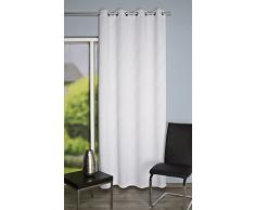 Home Fashion Rideau occultant Impression écharpe Paillettes, Polyester, Blanc, 245 x 140 cm