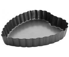 IBILI 828110 Moule à Tarte Dentelé Coeur Moka 10 cm, Autre, Noir, 10 x 10 x 3 cm
