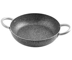 Home Family Stone Sauteuse AntiadhÃ©rente avec 2 poignÃ©es, Pierre, Noir/Gris, 36 cm