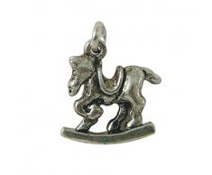 Bead House 15 mm crÃ©ation bijoux-Charm cheval Ã bascule ArgentÃ©