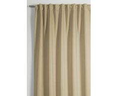 GARDINIA Rideaux Ã Rubans Fronceurs, Occultants et Opaques, Dimout, Naturel, 140 x 245 cm