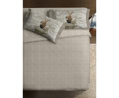 Ipersan 1 Personne Parure Housse de Couette Fine Art Bunnies in Love 155x240 Couleur Beige
