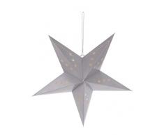 Party Pro 50250 Lanterne étoile, Papier, Gris, 60 x 60 x 24 cm