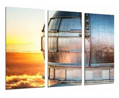 Tableau Moderne Photographique, Impression sur bois, TÃ©lescope du coucher du soleil Canaries Gran Canaria, Astronomie, Espagne, 97 x 62 cm, ref. 26827