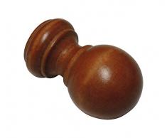 Gardinia Boule, 2 x Embout, Bois, Cerisier, pour Rideaux à 25 mm, ciresier