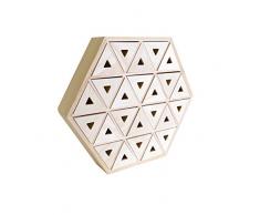 Artemio 14002000 Calendrier de lAvent en Bois à décorer Hexagone-36cm x 31.3cm x 6.4cm, 36 x 6,4 x 31,3 cm